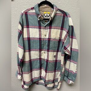 Flannel Plaid Button-Up Shirt